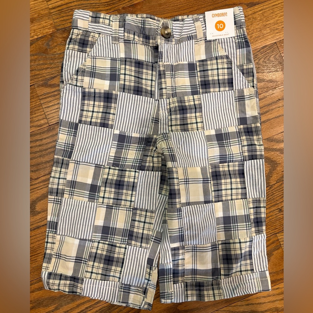 Boys Size 10 Gymboree Plaid Patchwork Shorts NWT